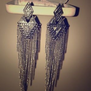 Tribal dangle earrings (silver)